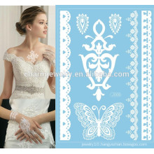 Charming And Elegant Black And White Colored Lace Design Water Transfer body Art stickers j008